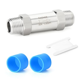 TAISHER 1PCS 304 Stainless Steel 1/4" NPT Male Check Valve,Backflow Prevention,One Way Non-Return Check Valves