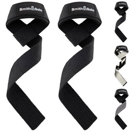 Smith & Solo Lifting Straps - Strength Training Women and Men, Lifting Straps, Grip Aids for Strength Sports, Gym and Bodybuilding, Fitness Accessories, Grip Aid (Black)