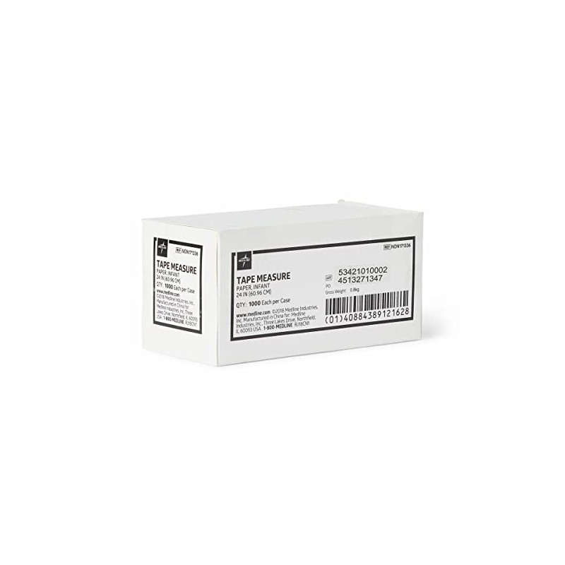 Medline Paper Measuring Tape, Flexible, Inches and Centimeters, Disposable, Great