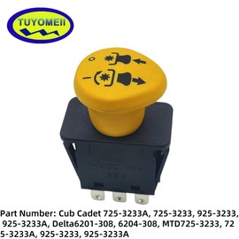 Cub Ca-det PTO Switch 7 Terminals for Cub Ca-det MTD 725-3233A 725-3233 925-3233 925-3233A Delta 6201-308 6204-308 Blade Clutch Fit for RTZ XT2 ZT1 ZTR Zero1 515 1517 1525 1527，Delta 6204 Pto Switch