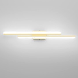 Ralbay 40" Modern LED Gold Vanity Lights 40W Frosted Aluminum Gold Bathroom Vanity Light Fixtures Over Long Mirror Modern Gold Bath Lighting 6000K White Light