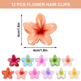 ZkateTrade Pack of 12 Flower Hair Clips Small Non-Slip Flower Hair Clips Flower Hair Clip Flower Hair Clip for Fixing Hair for Women Thick, Thin Hair (4 cm)