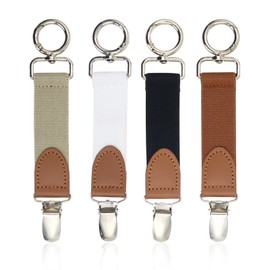 Modixun 4Pcs Hat Clips for Travel on Bag, Elastic Cap Clips, Hat Holder for Travel Handbag Backpack Luggage, Hat Attacher Scarf Mitten Clips with Heavy Duty Clips, Style A