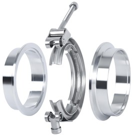 Vitonsbay 2.25 Inch Quick Release V Band Clamp Coupling with Flange Male Female Stainless Steel(1Pcs)