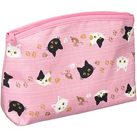 Maeda Dyeing 111929 Wafu Biyori Cat Bottom Pouch Pink