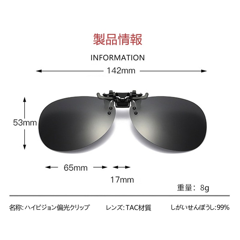 Whatif Sunglasses, Clip-on Front Pole, Polarized Lenses, Easy to Wear,