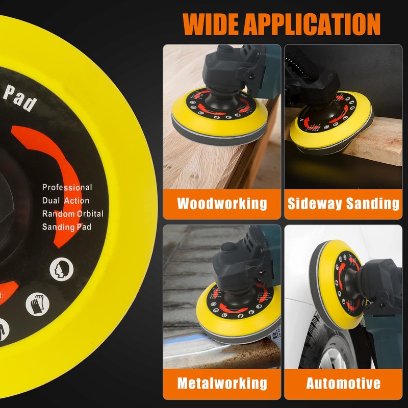 4 PCS 5 Inch Hook and Loop Backing Pad, Angle