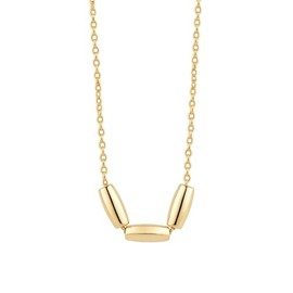 RENAIZ 14K Gold Plated Cylinder Bead Station Necklace for Women, Lightweight Delicate Chain, Hypoallergenic Non Tarnish, Chic Daily Wear Wedding Gift, Trendy Gift Box Included