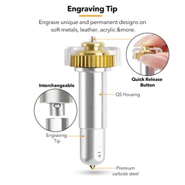 Engraving Tip with Housing Compatibale with Maker/Maker 3/Maker 4, Premium Carbide Steel Engraving Tip, Ideal for Engraving Long Lasting Designs on Acrylic, Leather, Kraft Board, Soft Metal & More