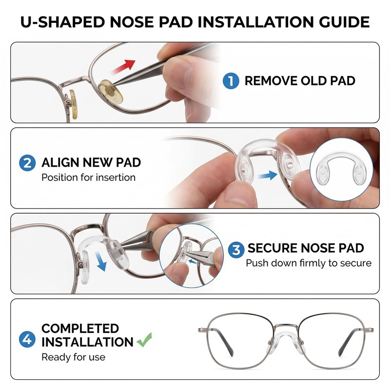 15 Pcs U Shaped Silicone Eyeglasses Nose Pads,Screw-in Glasses Nose