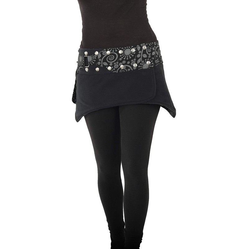 PUREWONDER Cacheur sk22 Women's Lace Wrap Skirt Kidney Warmer, Black