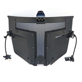 Airsoft Full Face Mask Tactical SPT Mesh Mask Fit for Fast Helmet Duty Face Protection (Black)