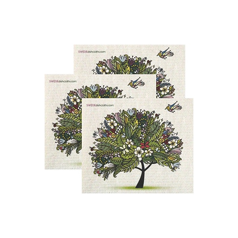 Tropical Tree Set of 3 Each Swedish Dishcloths | ECO