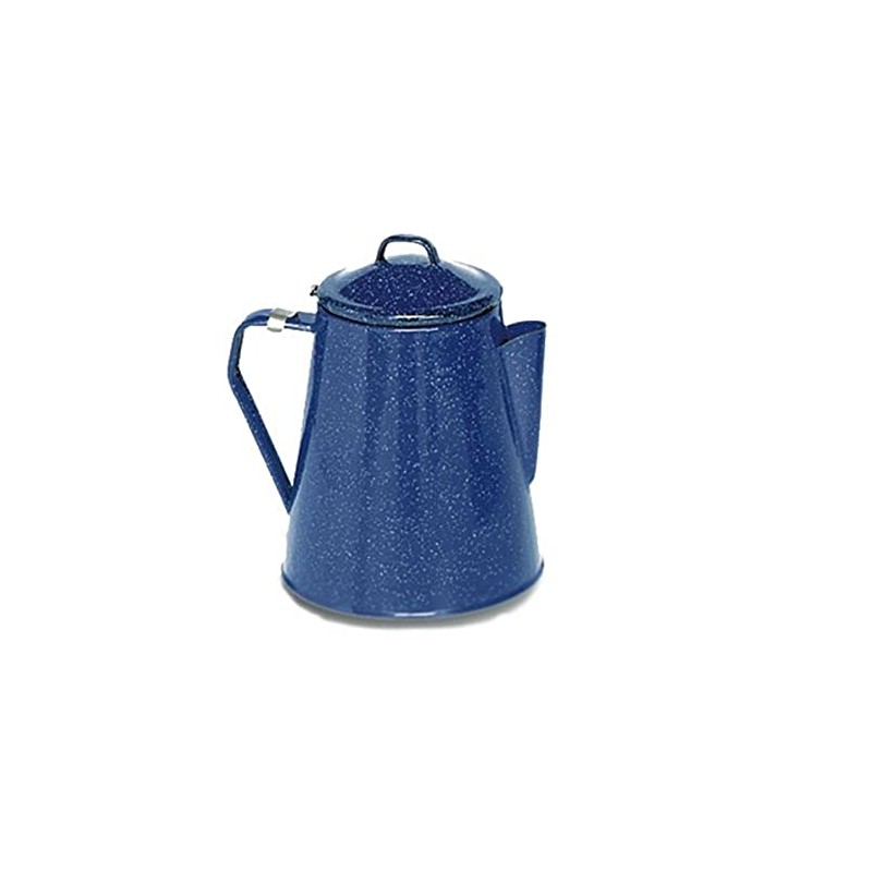 Texsport Camping Enamel Percolator Coffee Maker, Blue, 8 Cup
