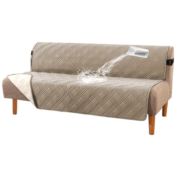 H.VERSAILTEX 100% Waterproof Futon Sofa Slipcover Reversible Sofa Cover Armless