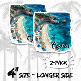 Cyprus Magnet 4 Inch 2-Pack Country Europe – Strong Vinyl Decorative Travel Magnets for Fridge Locker Kitchen Office – Cute Fun Aesthetic Cool Durable & Long-Lasting Souvenir ID44999