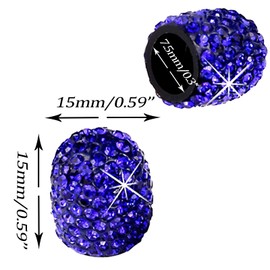 Bling Car Tire Valve Stem Caps, 4Pcs Universal Shinny Tire Air Valves Stem Caps, Sparkling Tire Valves Caps Dustproof for Most Cars, Motorcycles, SUV, Trucks, and Bicycles (Blue)