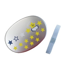 Aluminum Bento Box, 9.5 fl oz (280 ml) (with polyethylene inner pig and elastic band), Smiley Star Pattern, Made in Japan