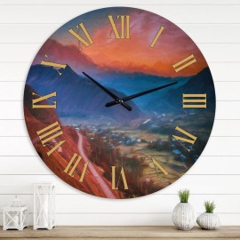 Designart 'Road Through The ALamut Mountains During Evening Glow' Farmhouse - 36 in. high, 36 In. Wide