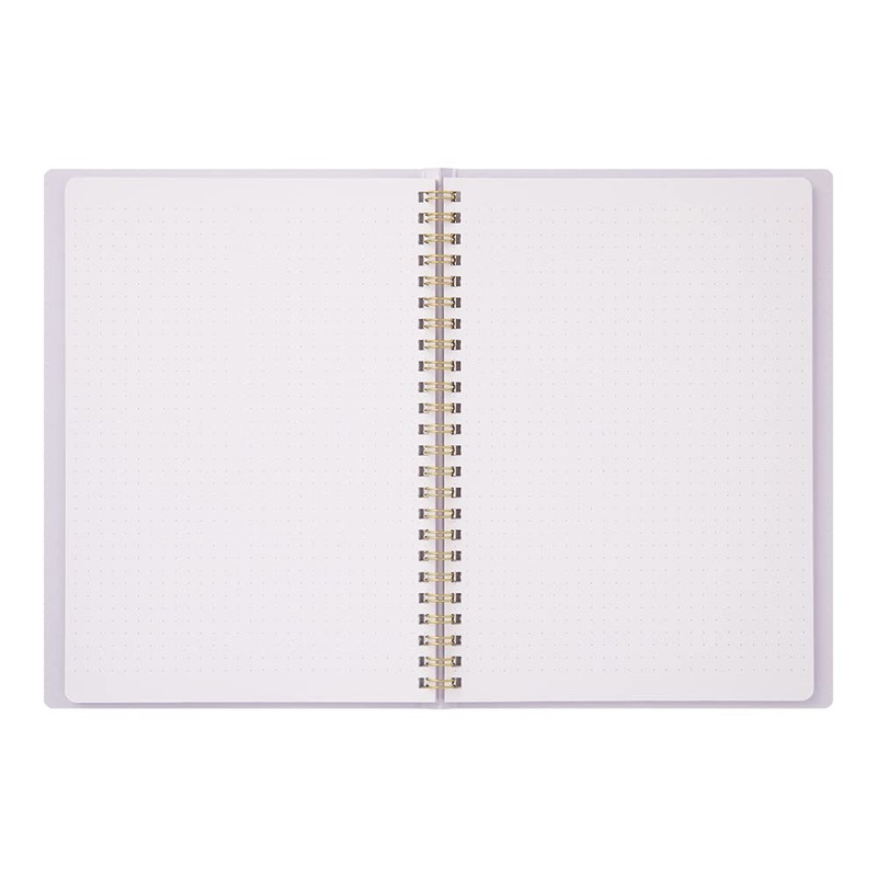 DESIGNPHIL Midori 15335006 Notebook, Ring Notebook, Color, Dot Square, Purple,