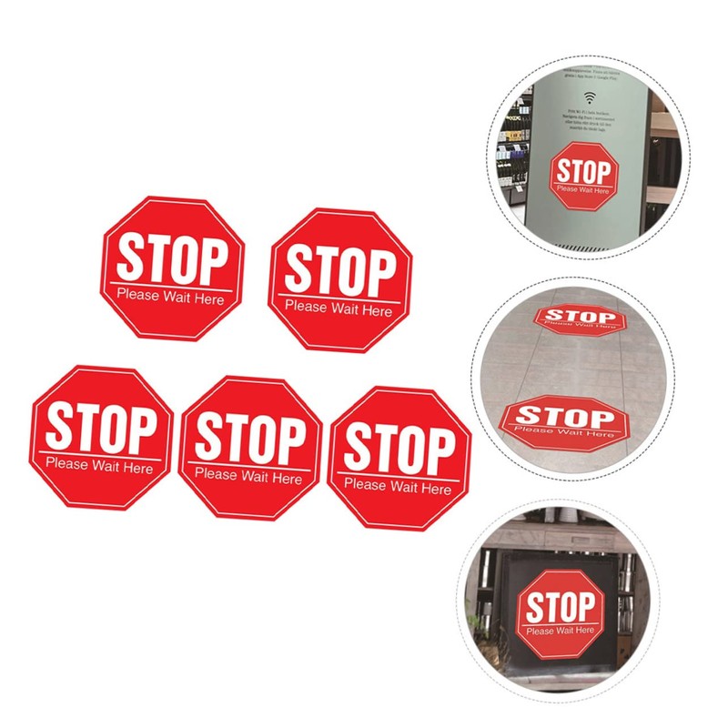 DOITOOL 5 Sheets Stop Sign, 7.8x7.8 Inches High Intensity Street