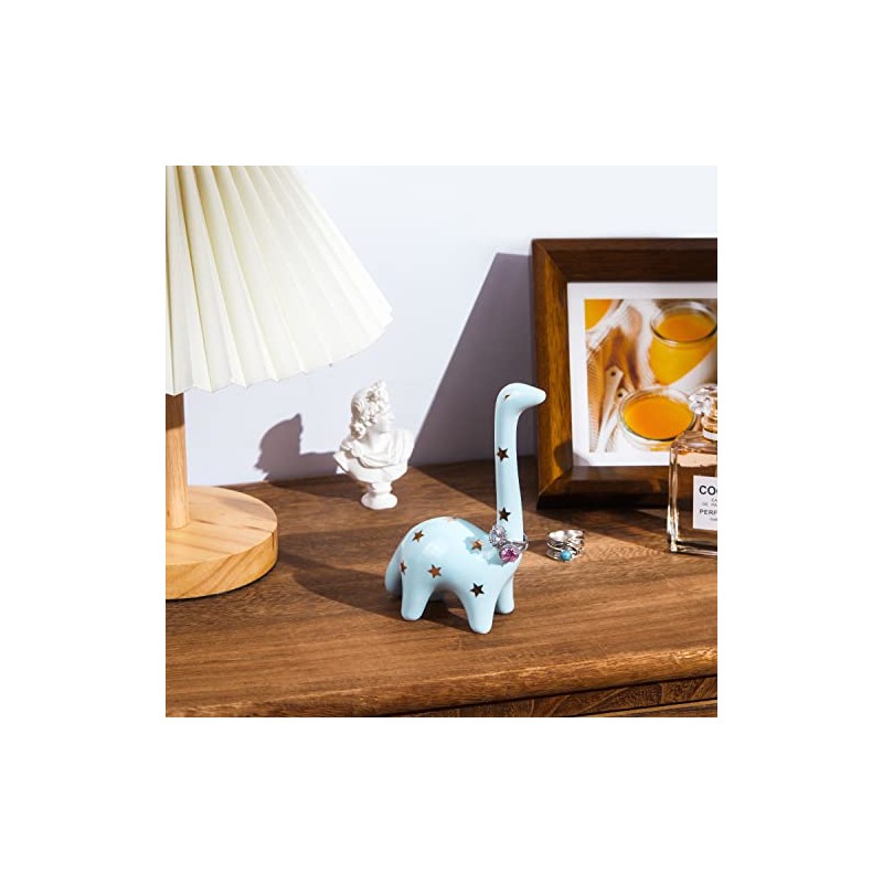 PUDDING CABIN Soporte para anillo azul de dinosaurio, soporte para
