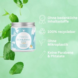Ben & Anna Natural Toothpaste - White (with Fluoride)