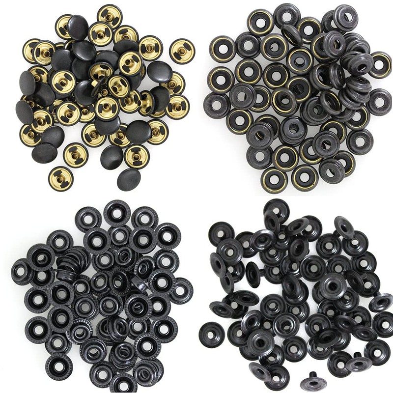 120 Pieces Metal Snap Fastener Kit, BetterJonny 15mm Brass Heavy