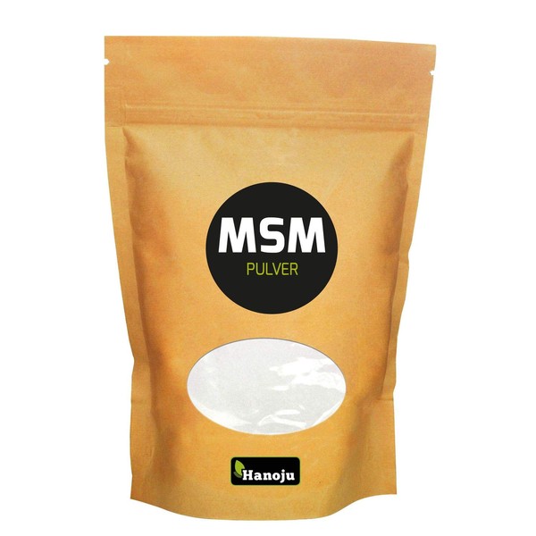 Hanoju MSM Powder in Zip Bag 500 g - Dietary Supplement Made of MSM Powder Soy & Lactose Free