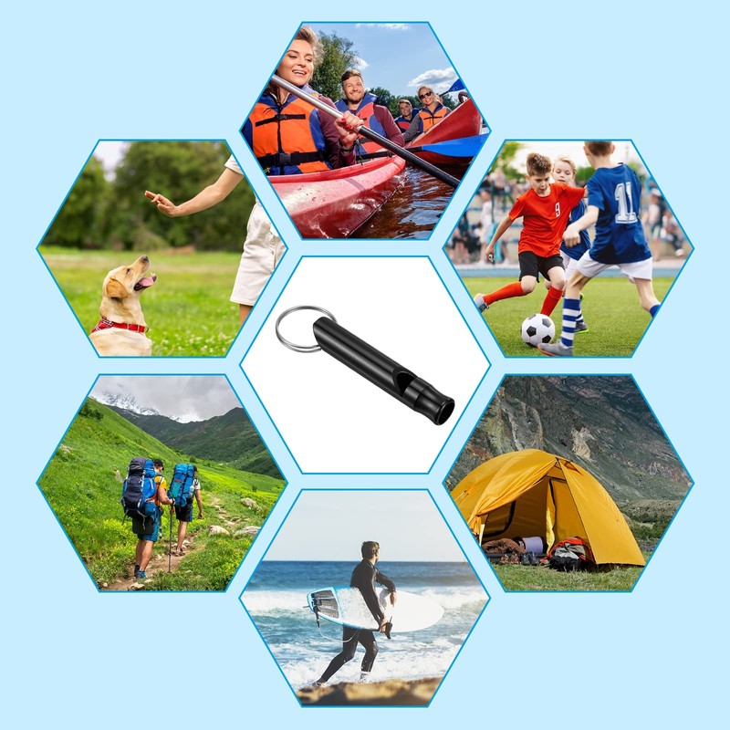 PATIKIL Emergency Whistles 5 Pack Key Chain Super Loud Aluminium