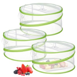 3 Pack Pop Up Food Net Covers, 30 x 15cm Mesh Fly Dome