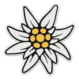 Edelweiss Flower Alps - 5" Vinyl Sticker - for Car Laptop I-Pad - Waterproof Decal