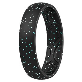 ThunderFit Women Breathable Air Grooves Silicone Wedding Bands Promise Rings 5.5mm Wide 1.8mm Thick - 1/4/8/12 Variety Multipack