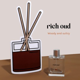 Just Juice Rich Oud - Oud Perfume for Women and Men - Bergamot, Saffron, Amber Perfume - Rich, Woody Mini Travel Size Fragrance - 0.3 oz