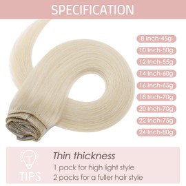 Clip-in Real Hair Extensions, Soft Hair Extensions, Straight, 8 Pieces, 18 Clips, High-Quality Human Hair