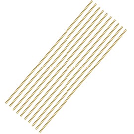 Stormshopping 10PCS 1mm Brass Rod, Metal Solid Round Brass Rod Pin Lathe Bar Stock for RC Model Airplane Helicopter DIY Craft - 300mm Length