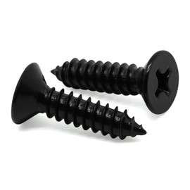#8 x 3/4" Flat Head Phillips Self Tapping Screws Metal Drilling Screws 18-8 Stainless Steel 304 Black Oxide 100 PCS