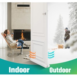 MAXTID White Door Draft Stopper Adjustable 32, 34, 36, up to 38 Inches Double Sided Draft Blocker Sound Proof Door Noise