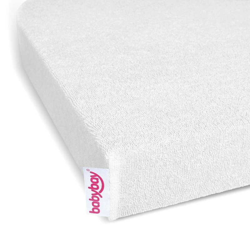 babybay fitted sheet terry cloth, white, for babybay maxi