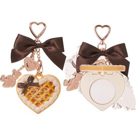 Flower Knows Polvos fijadores de la colección Sweetie Bear, llaveros para bolsos con dijes lindos, polvos compactos y esponjas para maquillaje y fijación, con respaldo que difumina los poros, regalo p