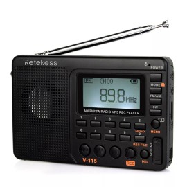 Retekess V115 FM AM SW Radio Digital Rechargeable MP3 Record Speaker Xmas Gifts