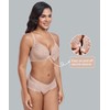 DotVol Plus Size Front Closure Flower Lace T-Back Underwire Everyday