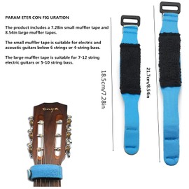 Coehaopike Guitar Bass Fret Wrap String Muter Fretboard Wraps Noise Reducer Dampener Universal for 7 String Acoustic Electric Classic Guitar Bass String Instrument (Blue)