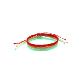 Dowling Brothers 3 Pack of Friendship Bracelets Summer Camp One Size (Red/Khaki/Mint)