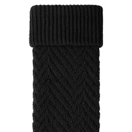 Ateena Women's Wool and Acrylic Leg Warmers, Winter Leg Warmers Women Herringbone Pattern Women's Gaiters for Dance, Ballet, Chunky Boot Cuffs in One Size, black A