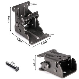 ZHANChen Folding Hinge Table Legs Folding Locking Table Legs Support Bracket Folding Console for Dark Bronze Steel Folding Hinge Hardware with 18 Screws (Pack of 2)