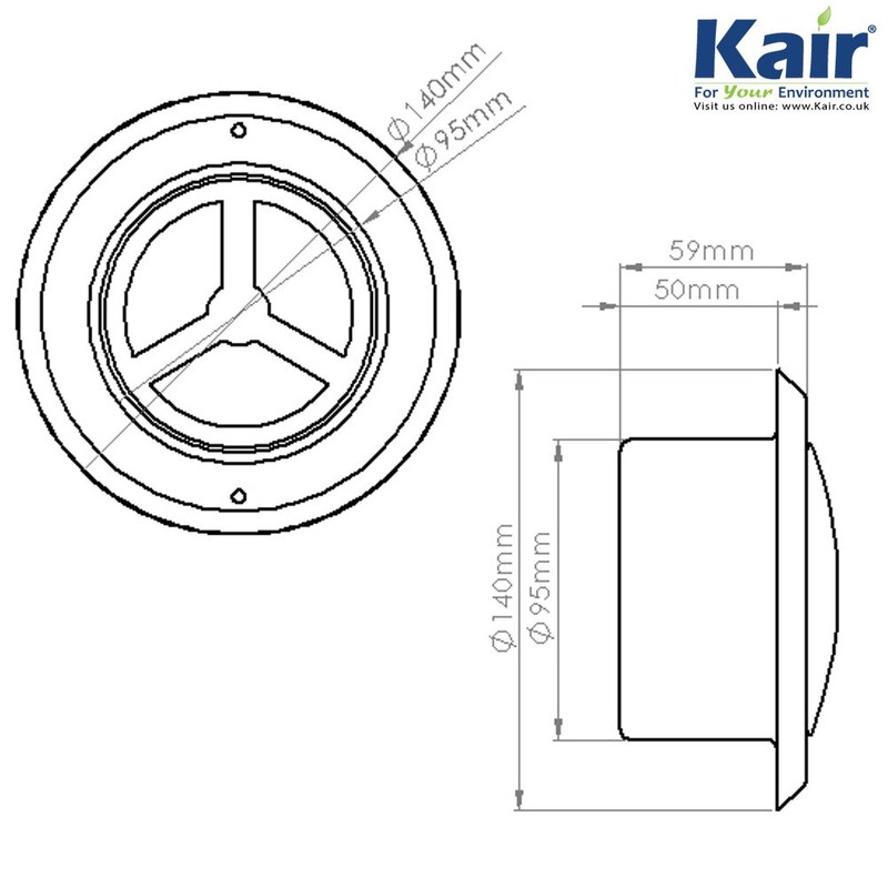 Kair Ceiling Valve 100mm - 4 inch Stainless Steel Adjustable