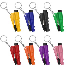 NINEMAX Car Window Breaker Seatbelt Cutter, Pack of 8 Glass Breaker Keychain, 3 In 1 Car Escape Tool Safety Emergency Hammer Window Punch Tool Underwater Rescue