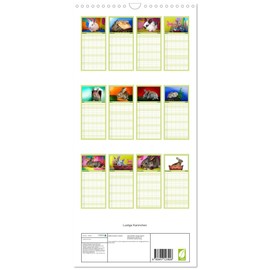 Familienplaner 2025 - Lustige Kaninchen mit 5 Spalten (Wandkalender, 21 cm x 45 cm), CALVENDO