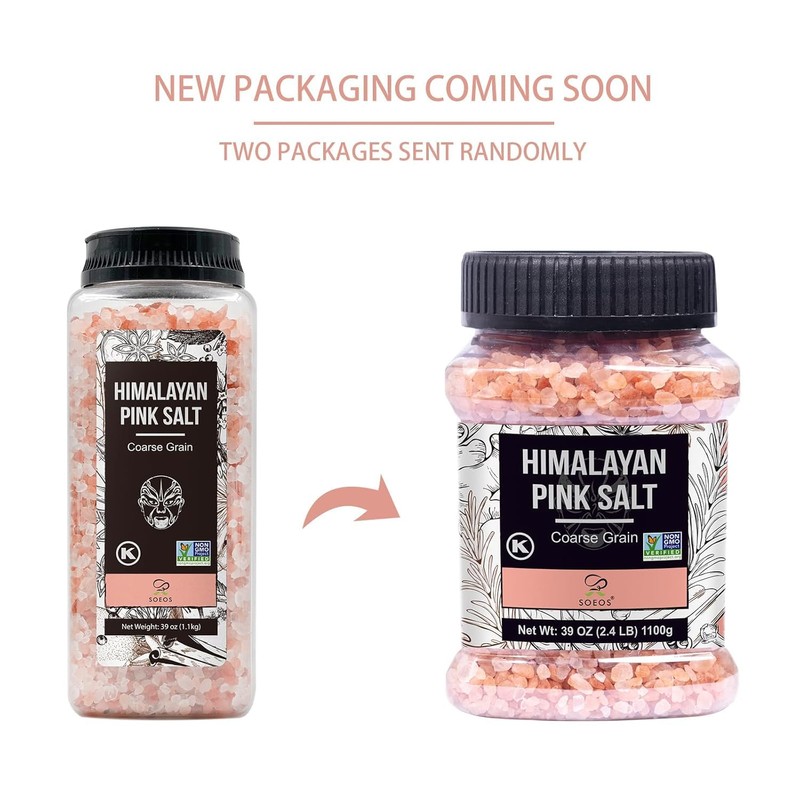 Soeos Soeos Himalayan Salt, Coarse Grain, 39Oz (2.4 Pound), Non-GMO